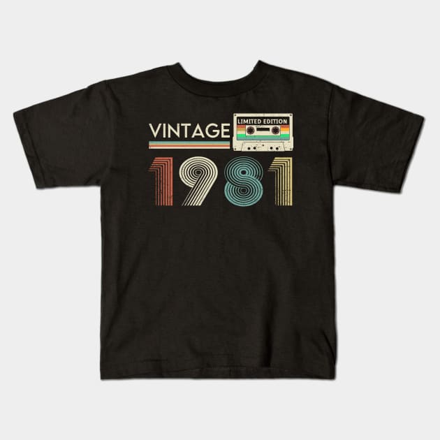 Vintage 1981 Limited Cassette Kids T-Shirt by xylalevans